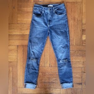 Good American good legs cropped cuffed skinny jeans